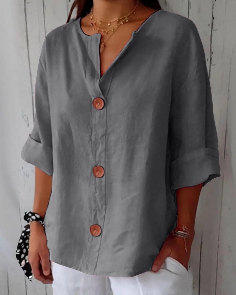 Silvia | Camicia Elegante con Scollo a V