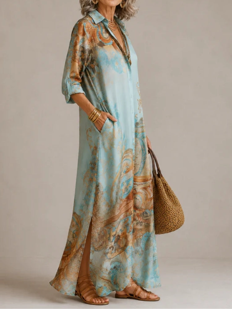 Mariangela | Abito Maxi Elegante con Stampa Raffinata