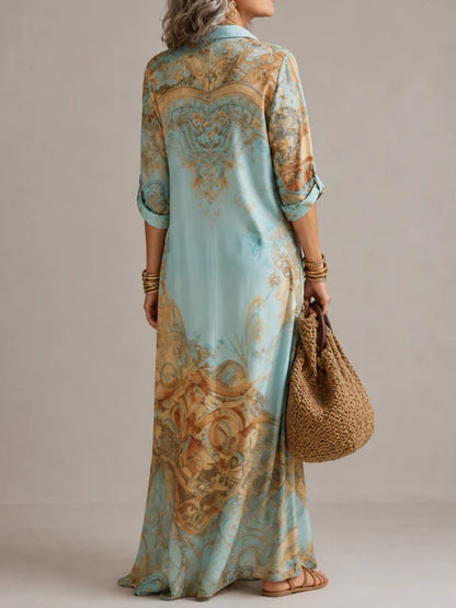 Mariangela | Abito Maxi Elegante con Stampa Raffinata