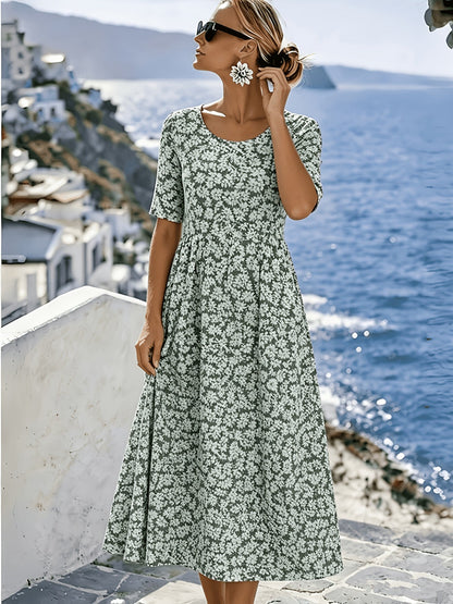 Roberta | Elegante Abito Midi Floreale
