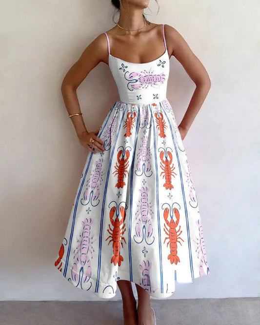 Gabriella | Abito Midi Fantasia Marina