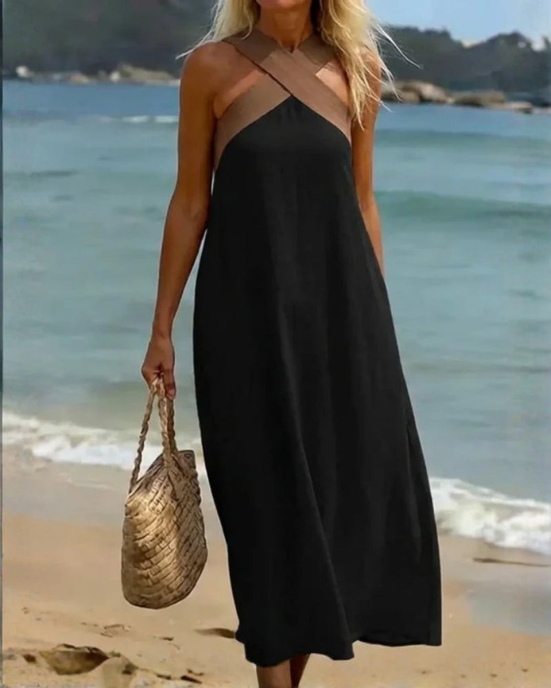 Francesca | Abito Maxi con Incrocio Frontale