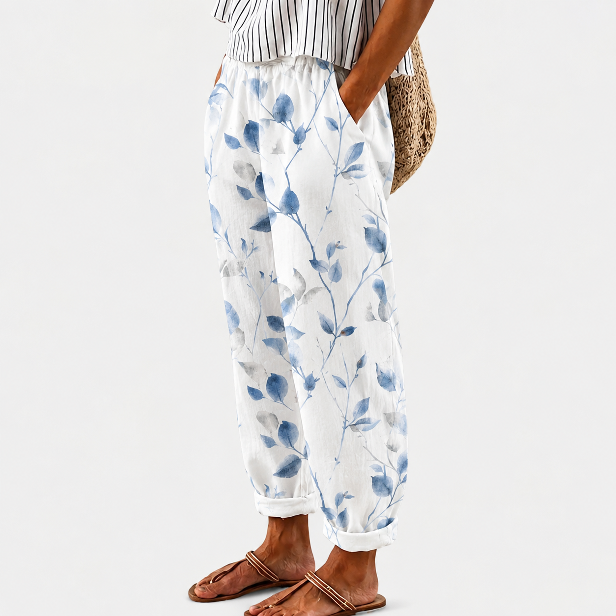 Brunella | Pantaloni Comfort Salice Blu