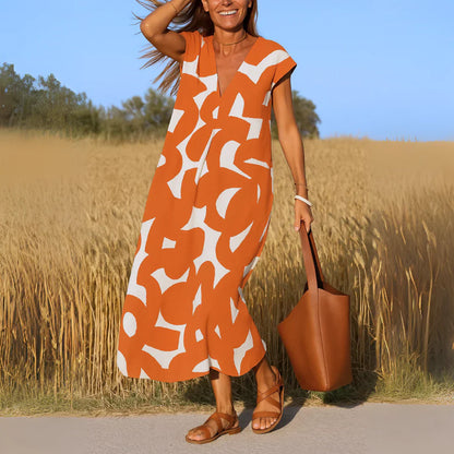 Angela | Abito Maxi con Dettagli Intagliati
