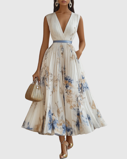Donatella | Abito Maxi Elegante Plissettato