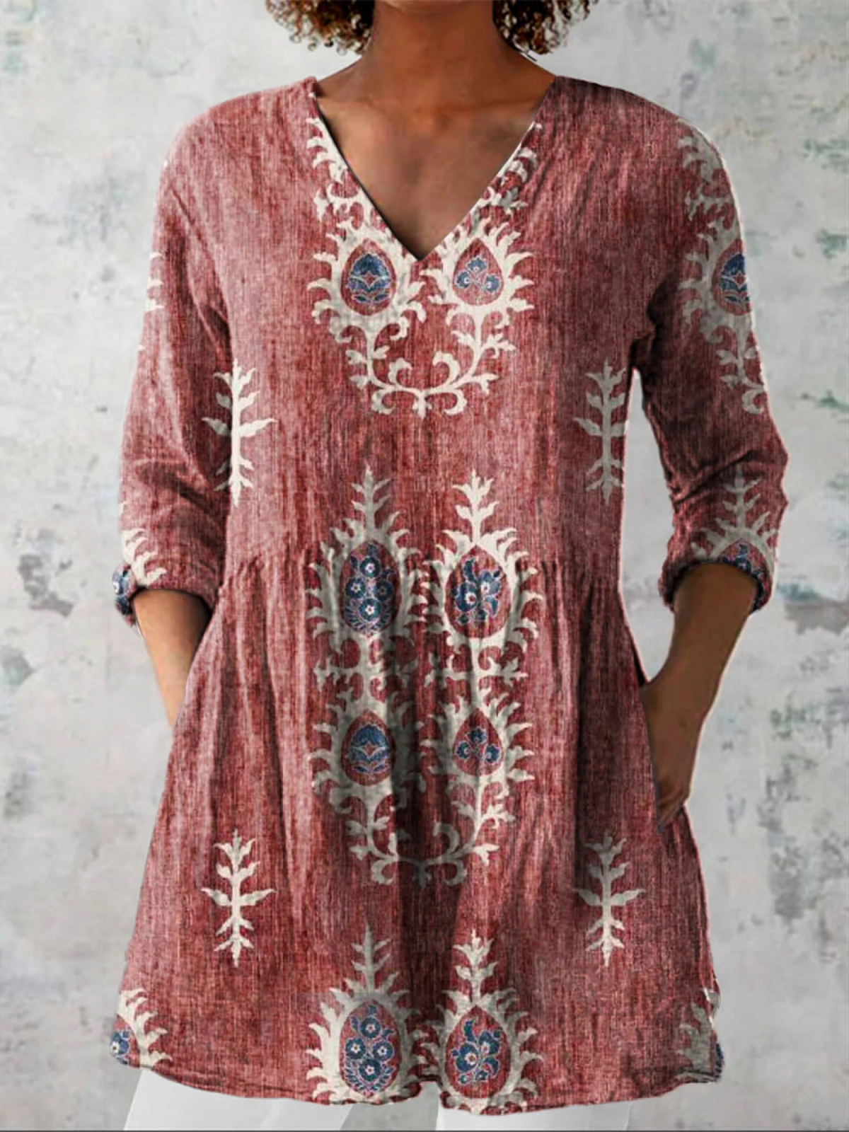 Arianna | Blusa Lunga con Scollo a V