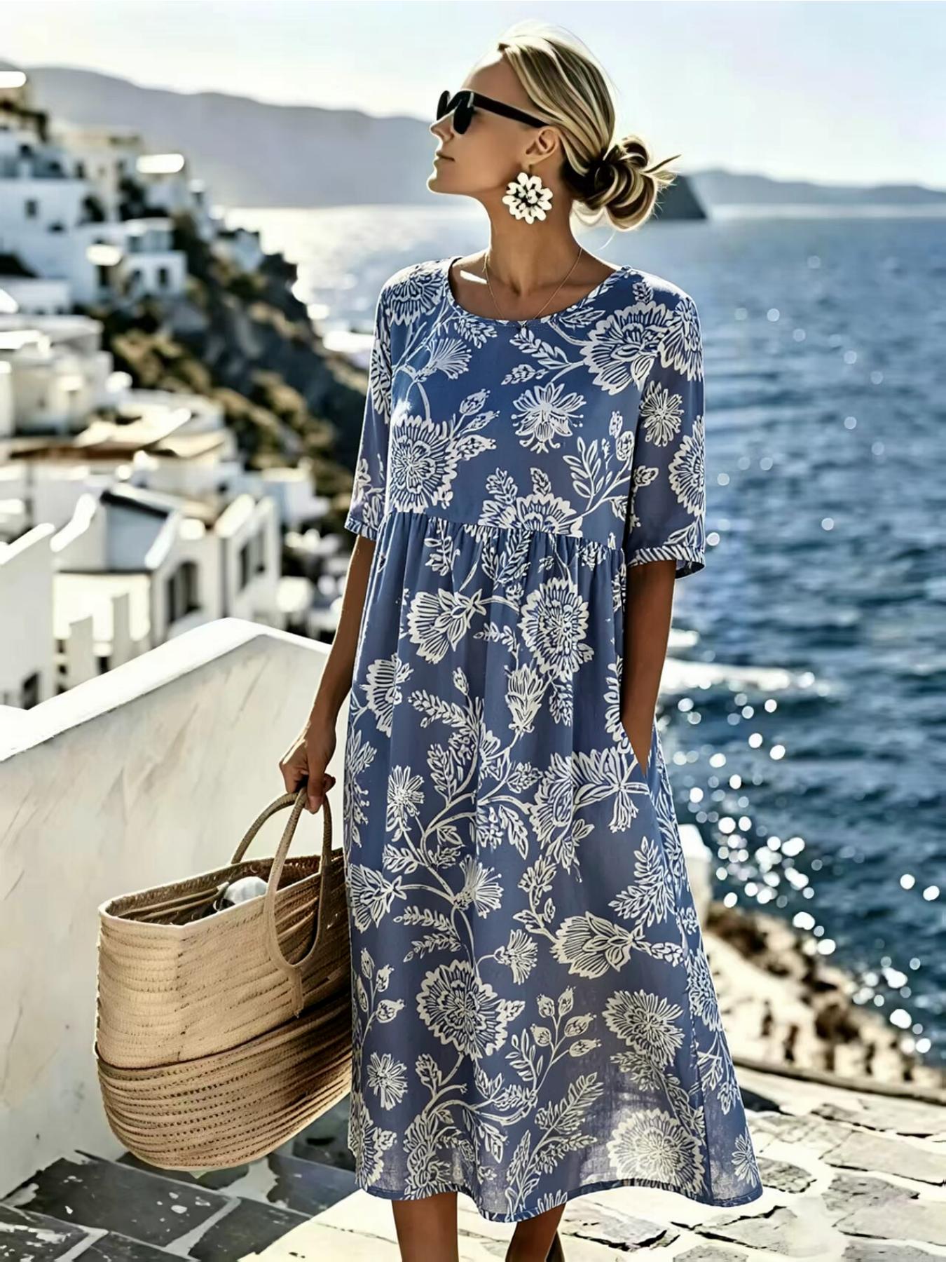 Melissa | Elegante Abito Midi Floreale Estivo