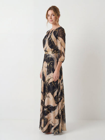 Cristiana | Abito in Garza Stampata Elegante