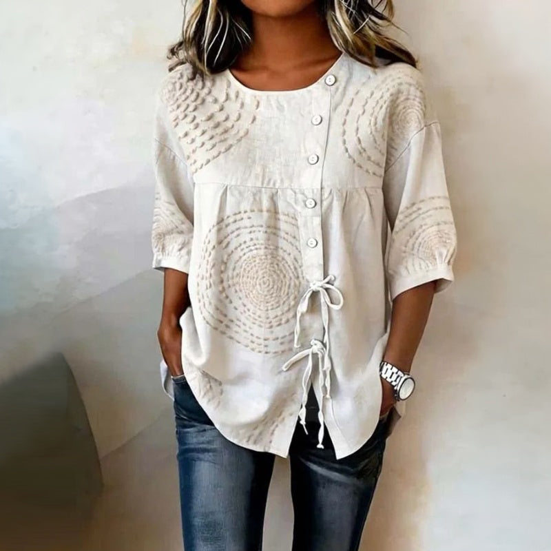 Flavia | Blusa Vintage Casual con Stampa