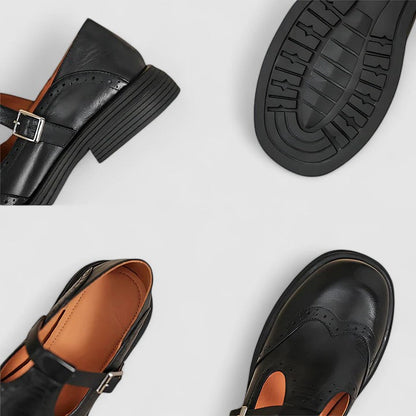 Graziella | Scarpe Mary Jane Classiche con Effetto Rilievo