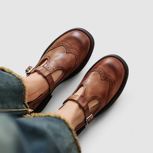 Graziella | Scarpe Mary Jane Classiche con Effetto Rilievo