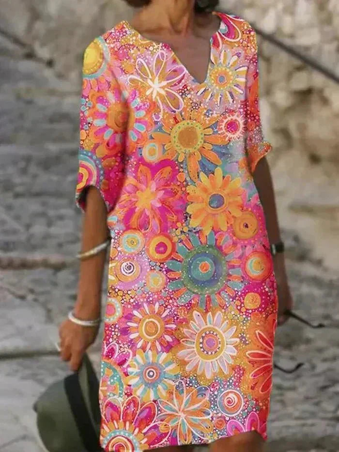 Concetta | Abito Maxi Floreale Vivace