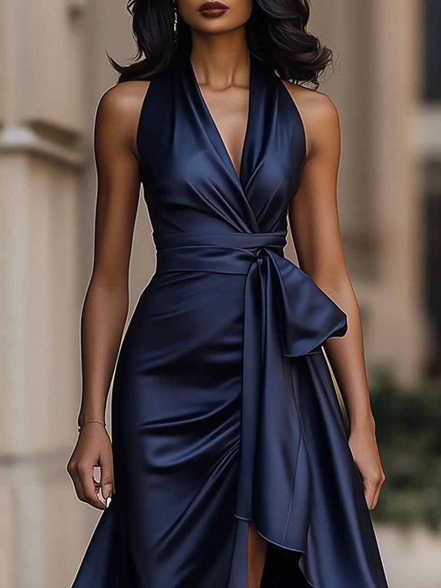 Arianna | Abito Maxi Fluido con Bottoni