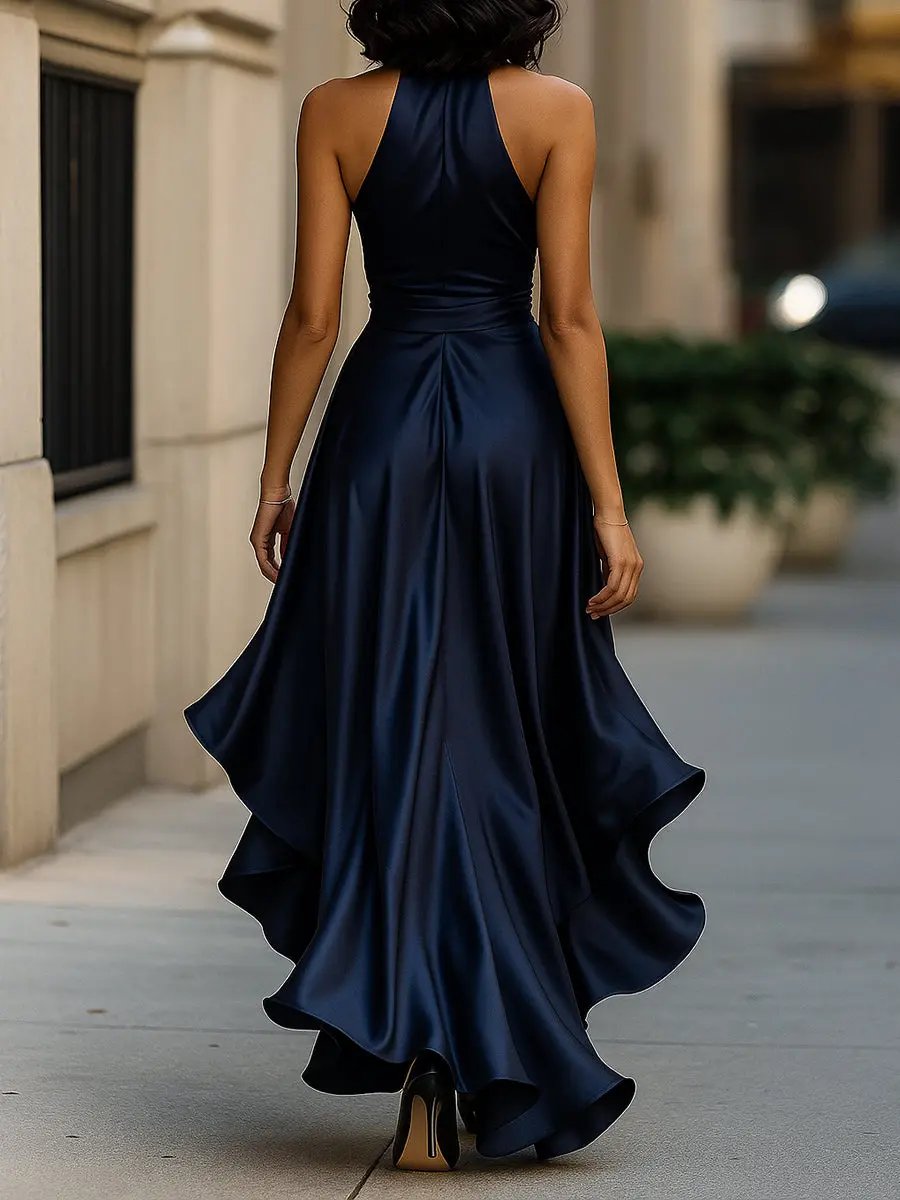 Arianna | Abito Maxi Fluido con Bottoni