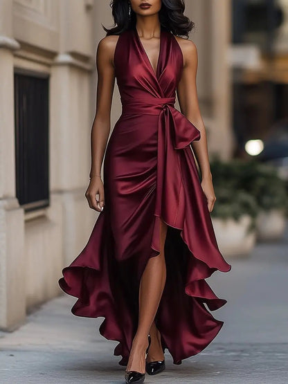 Arianna | Abito Maxi Fluido con Bottoni
