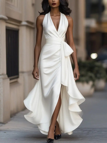 Arianna | Abito Maxi Fluido con Bottoni