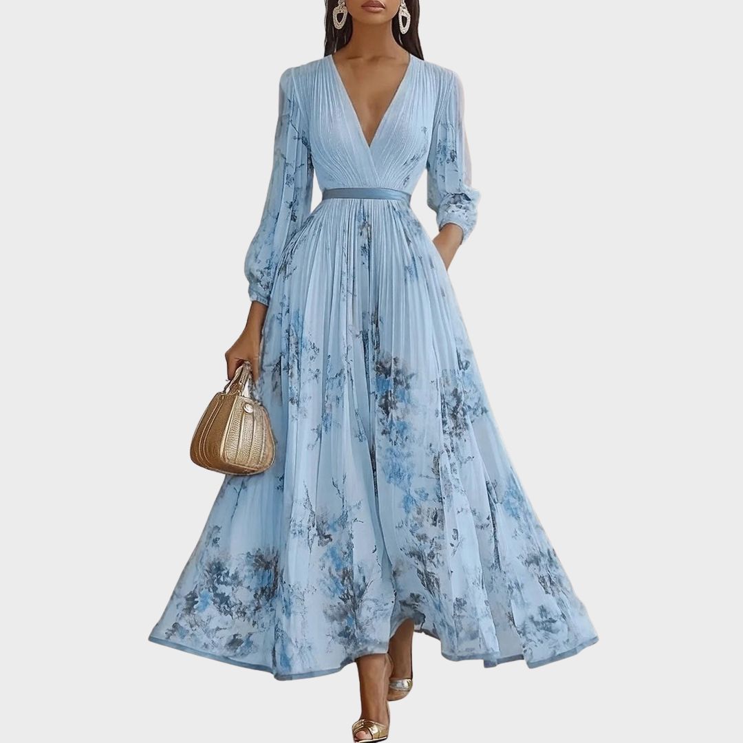 Donatella | Abito Maxi Elegante Plissettato
