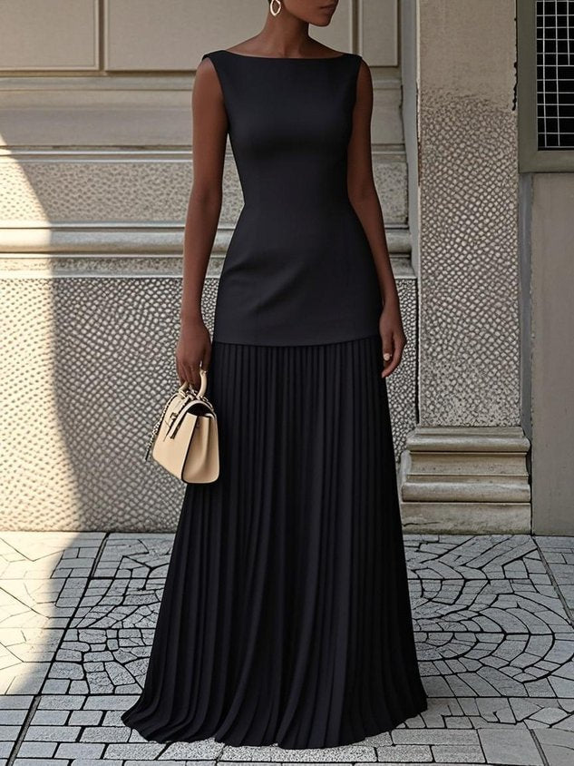 Rosa | Abito Maxi Plissettato