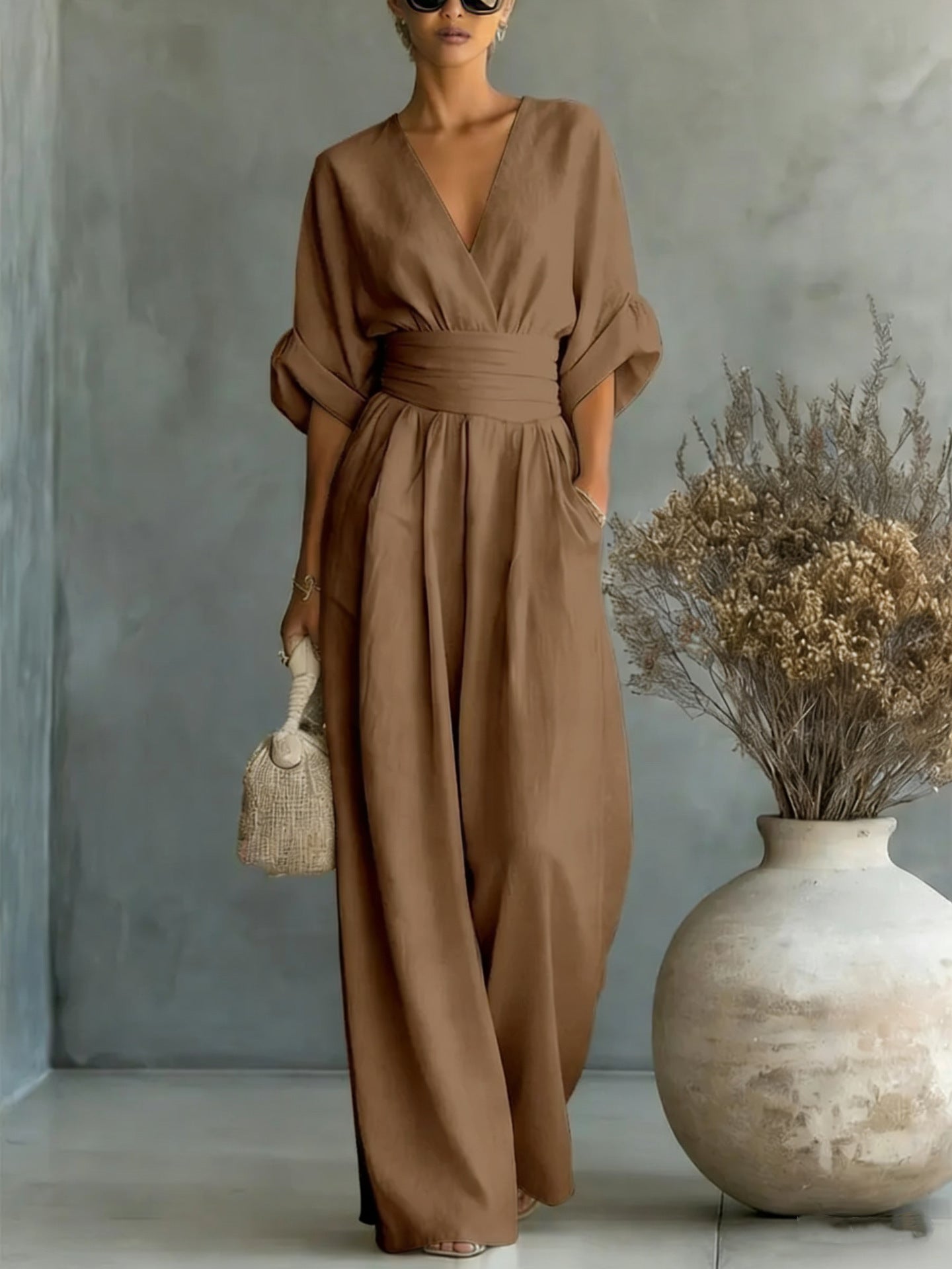 Irene | Abito Elegante con Scollo a V e Schiena Scoperta