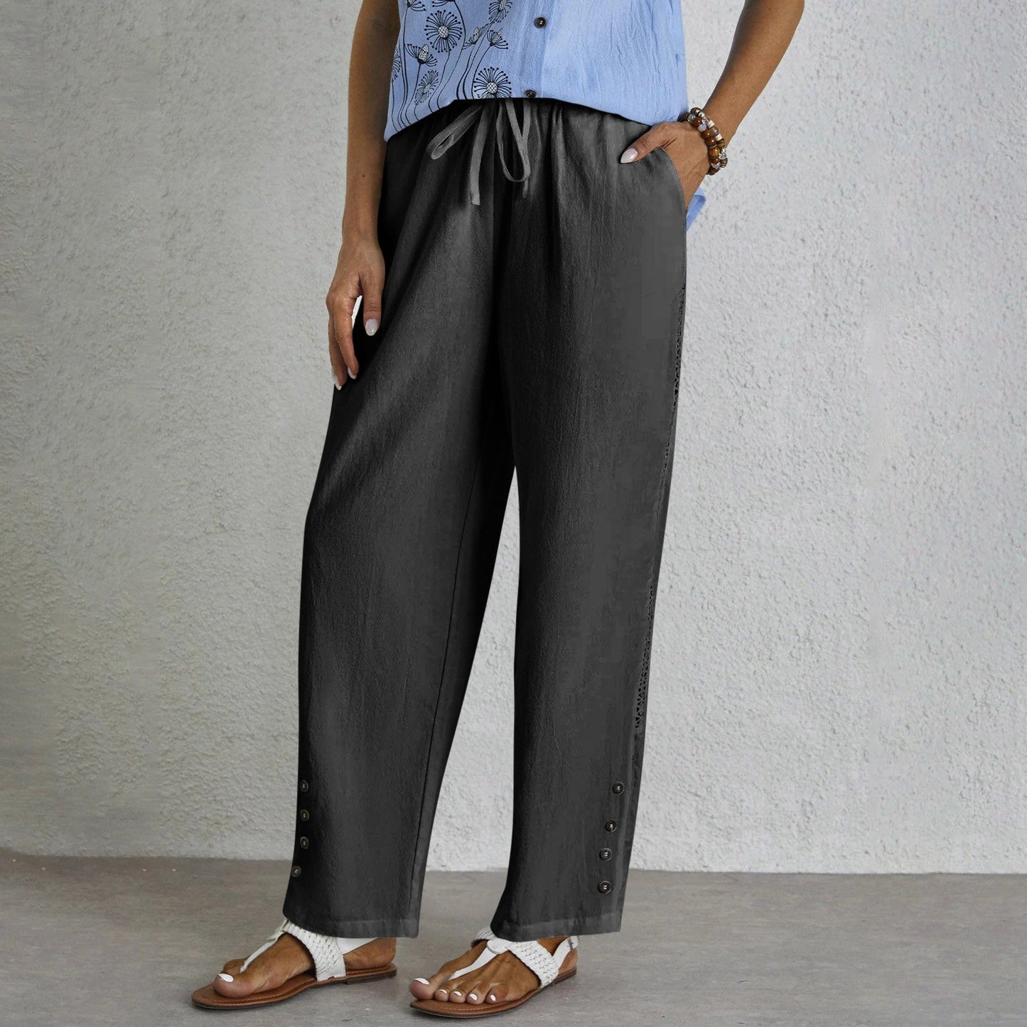 Roberta | Pantaloni Relax con Bottoni