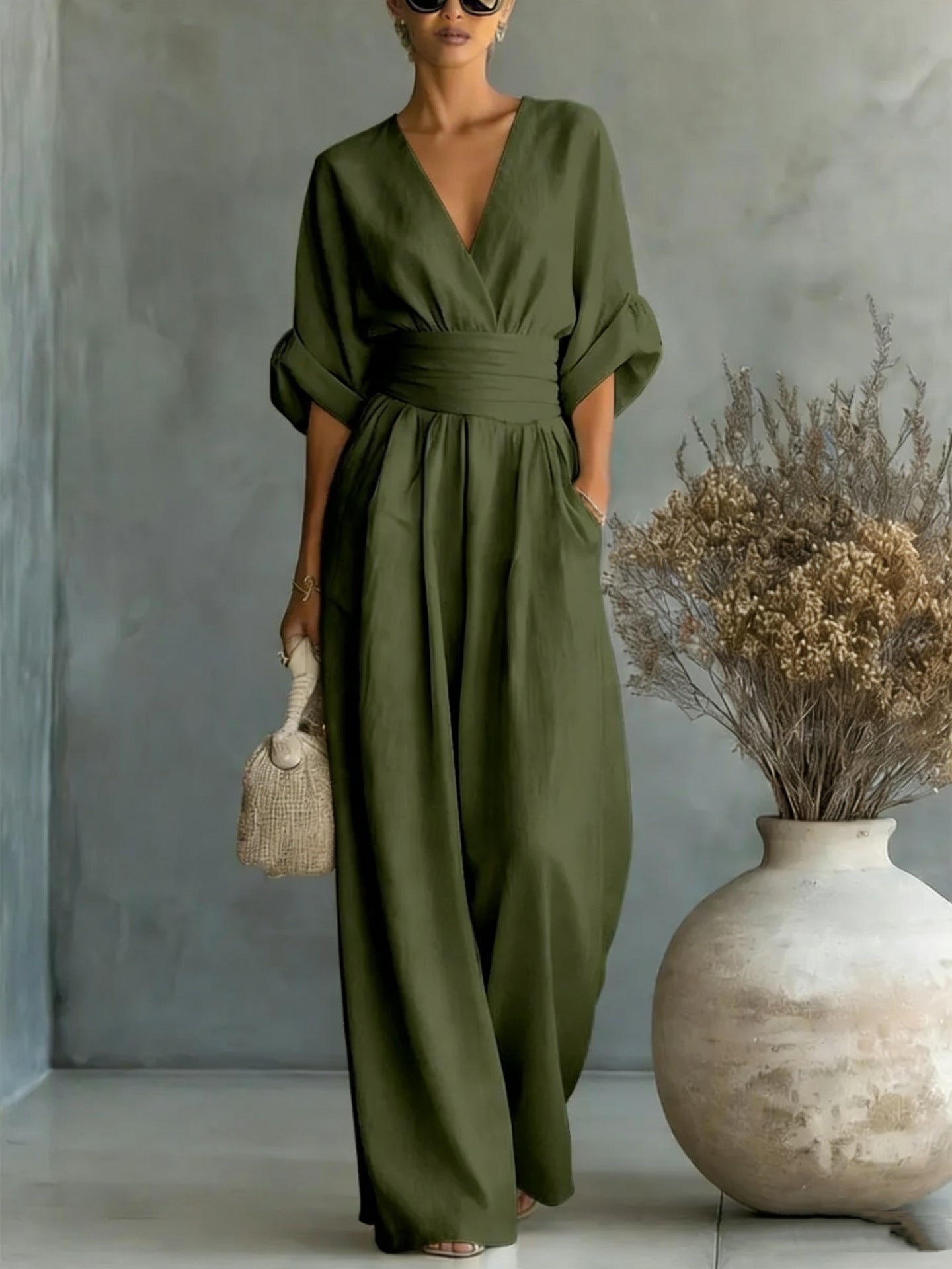 Irene | Abito Elegante con Scollo a V e Schiena Scoperta