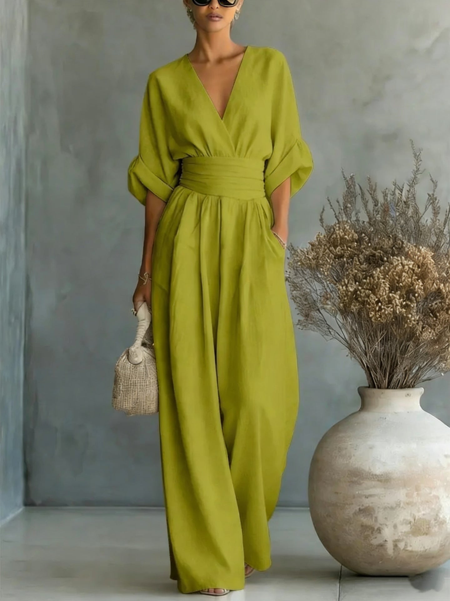 Irene | Abito Elegante con Scollo a V e Schiena Scoperta
