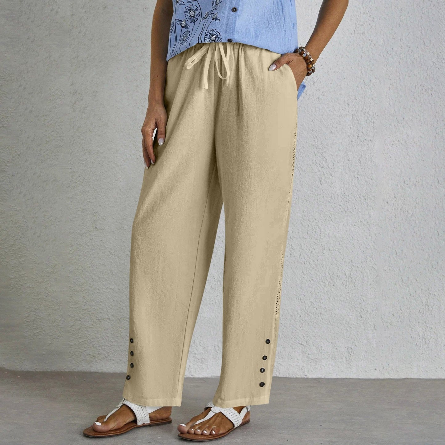 Roberta | Pantaloni Relax con Bottoni