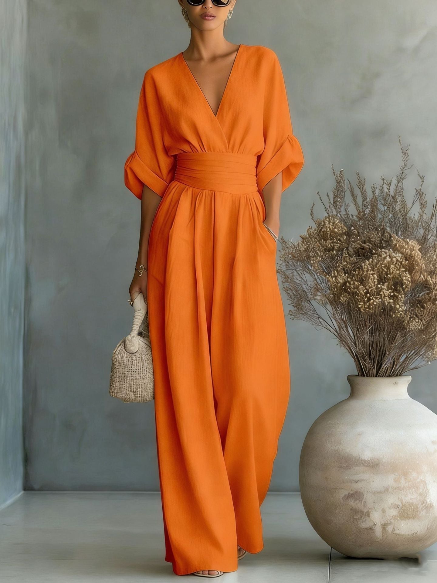 Irene | Abito Elegante con Scollo a V e Schiena Scoperta