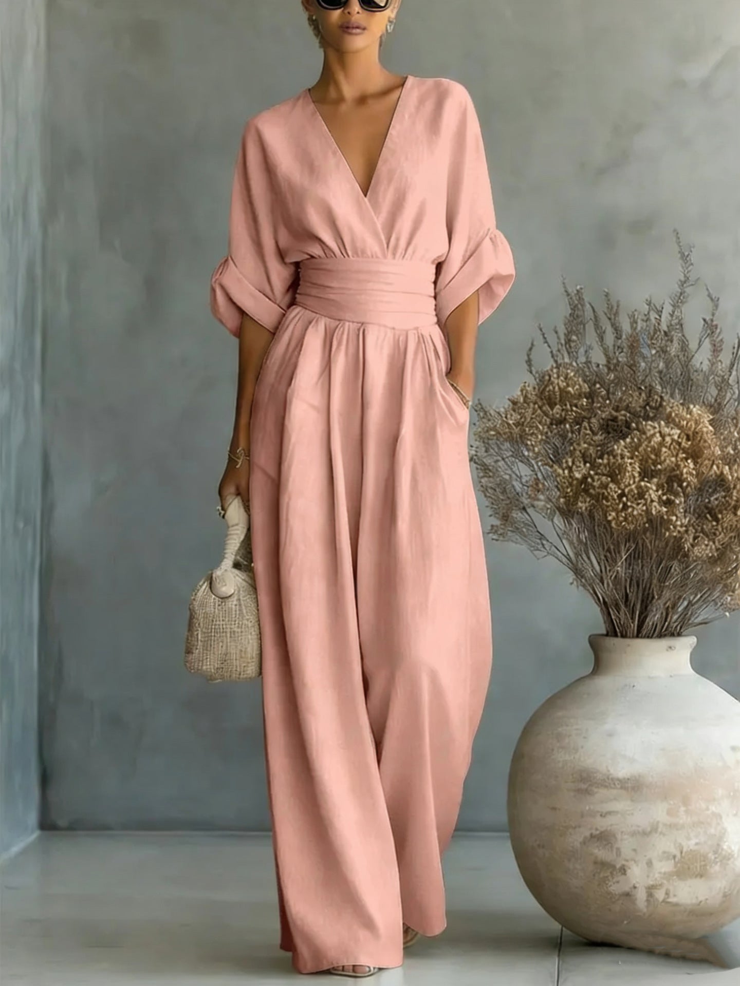 Irene | Abito Elegante con Scollo a V e Schiena Scoperta