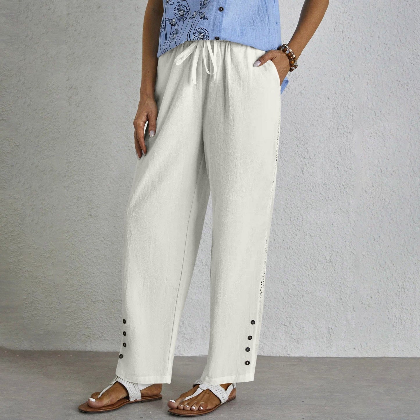 Roberta | Pantaloni Relax con Bottoni