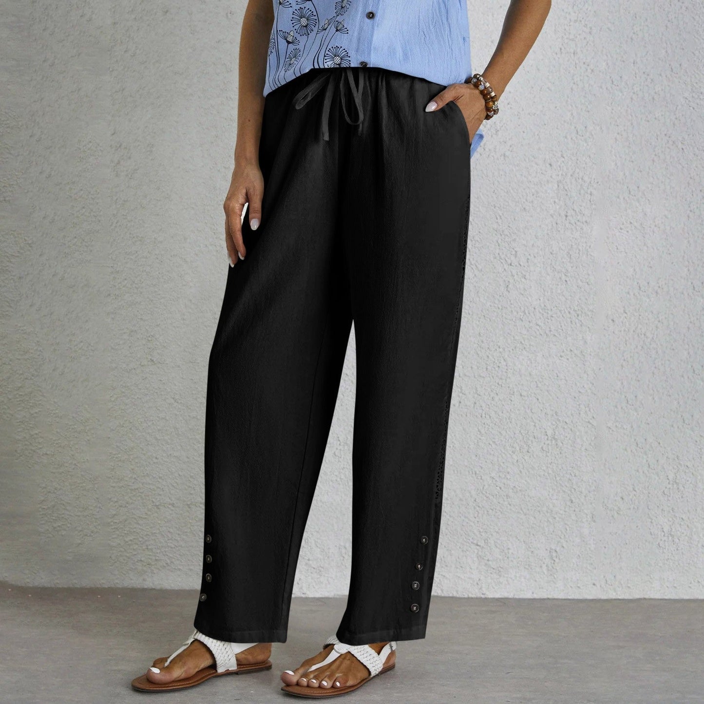 Roberta | Pantaloni Relax con Bottoni