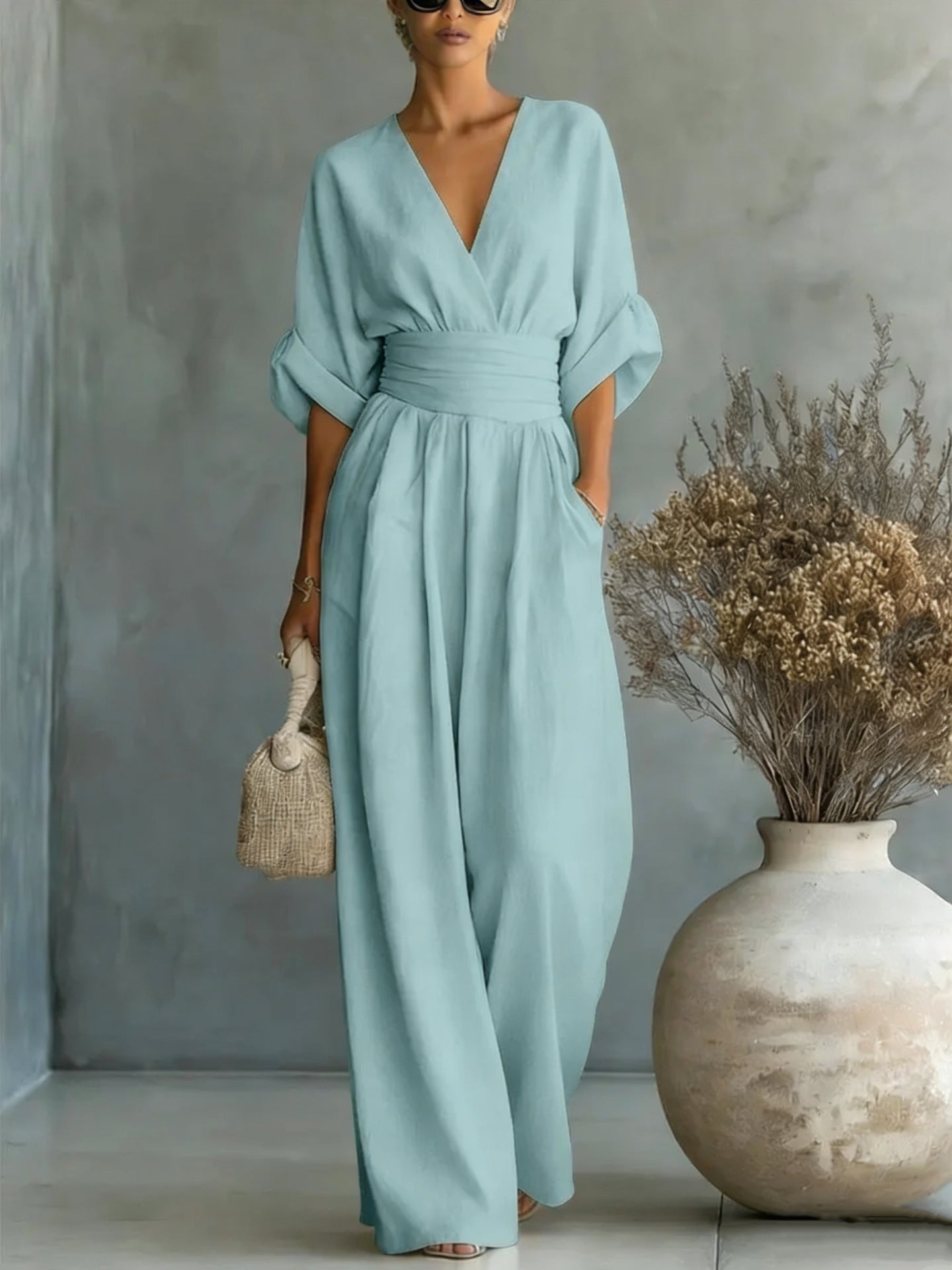 Irene | Abito Elegante con Scollo a V e Schiena Scoperta