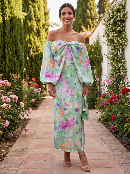 Silvana | Abito Elegante in Tessuto Pregiato