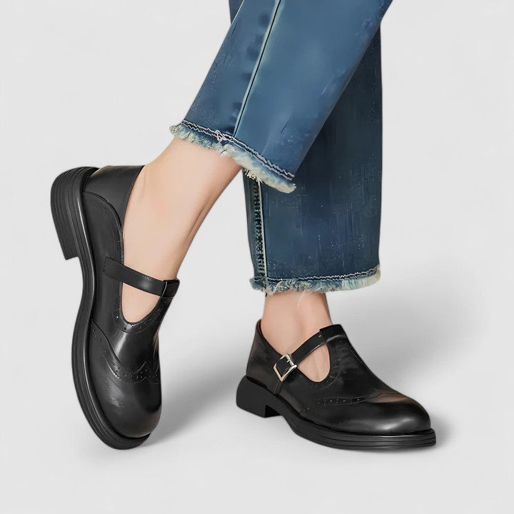Graziella | Scarpe Mary Jane Classiche con Effetto Rilievo
