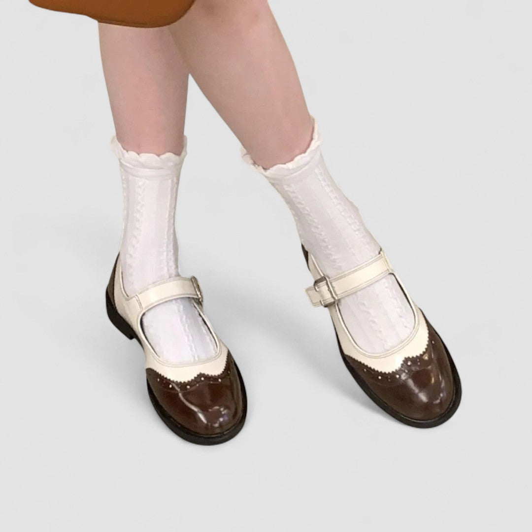 Bianca | Scarpe Mary Jane a Contrasto