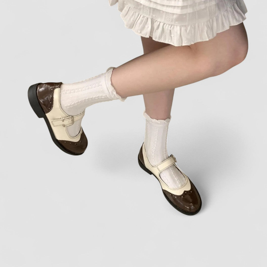 Bianca | Scarpe Mary Jane a Contrasto