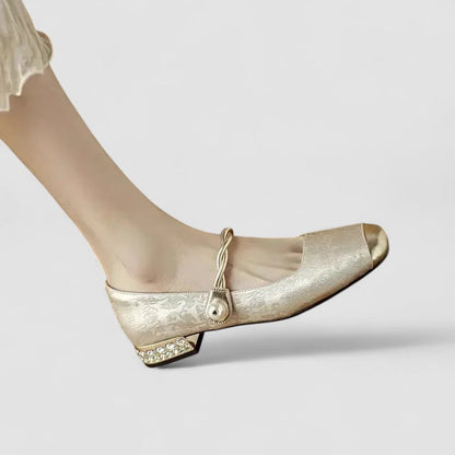 Rosalia | Scarpe Mary Jane Squadrate Testurizzate