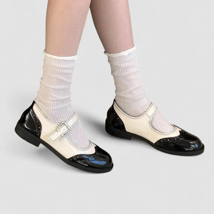 Bianca | Scarpe Mary Jane a Contrasto