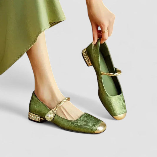 Rosalia | Scarpe Mary Jane Squadrate Testurizzate