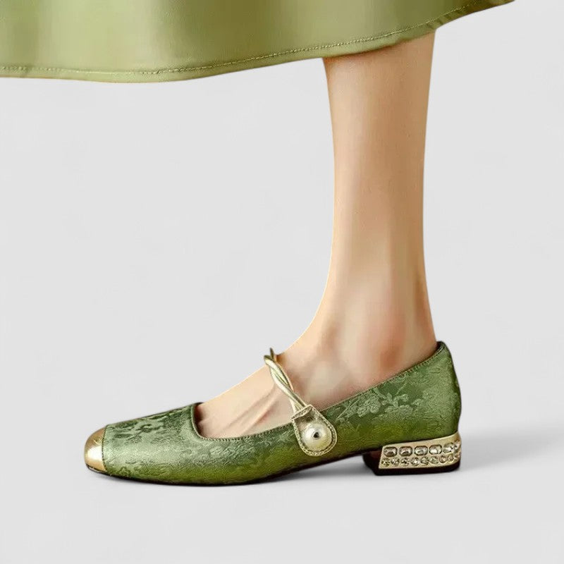 Rosalia | Scarpe Mary Jane Squadrate Testurizzate