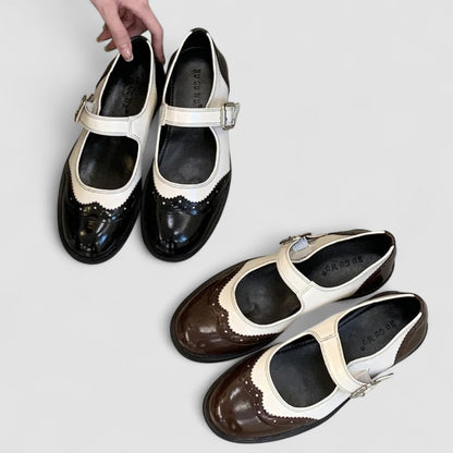Bianca | Scarpe Mary Jane a Contrasto