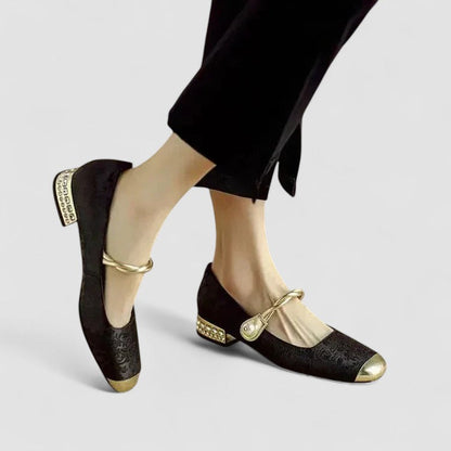 Rosalia | Scarpe Mary Jane Squadrate Testurizzate