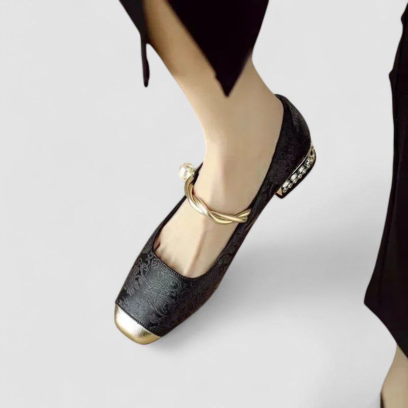 Rosalia | Scarpe Mary Jane Squadrate Testurizzate