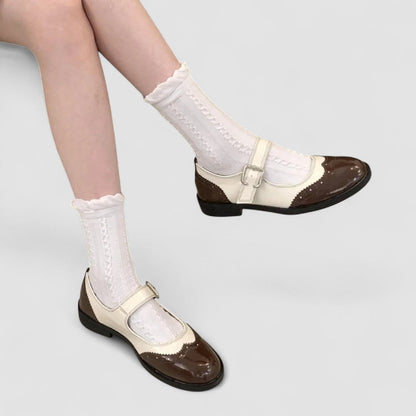 Bianca | Scarpe Mary Jane a Contrasto