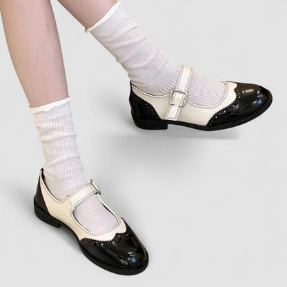 Bianca | Scarpe Mary Jane a Contrasto