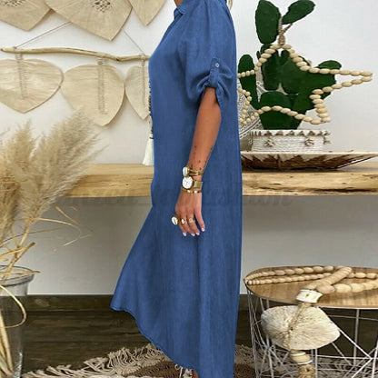 Nicoletta | Abito Camicia Comodo in Denim