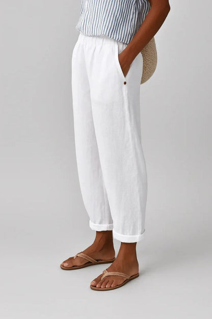 Vittoria | Pantaloni Classici Effetto Lino