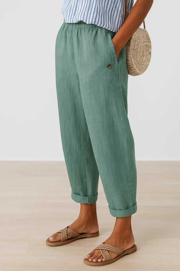 Vittoria | Pantaloni Classici Effetto Lino