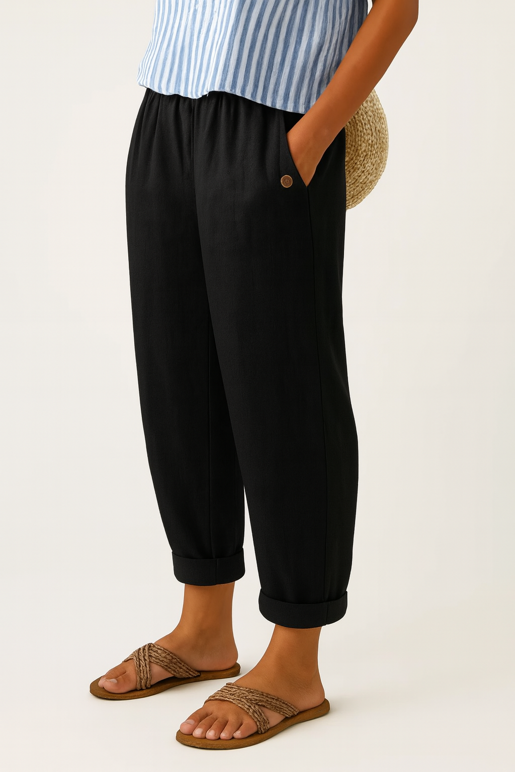 Vittoria | Pantaloni Classici Effetto Lino