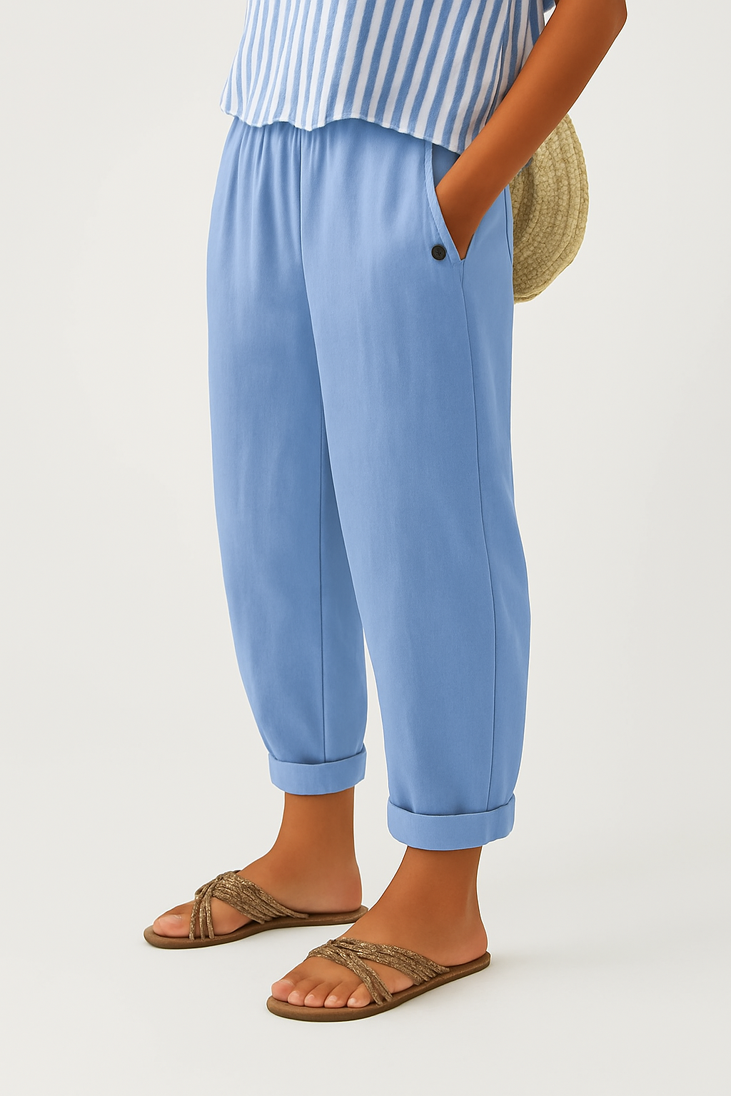 Vittoria | Pantaloni Classici Effetto Lino